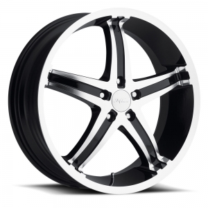 Milanni 446 Kool Whip 5 22X8.5 Gloss Black with Machine Face and Lip