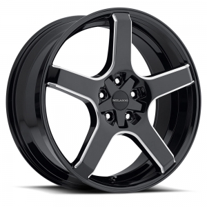 Milanni  464 VK-1 18X8 Gloss Black Milled Spokes