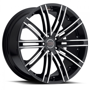 Milanni  9032 Khan 20X9 Gloss Black Mirror Machined Face