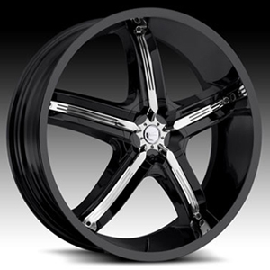 Milanni Bel Air5 459 Gloss Black Chrome Accents 17 X 7.5 Inch Wheels
