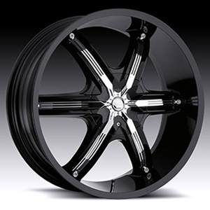 Milanni Bel Air6 460 Gloss Black Chrome Accents 24 X 9.5 Inch Wheels