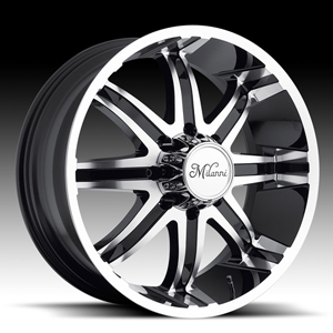 Milanni Kool Whip 8 Gloss Black Machined 20 X 9 Inch Wheels
