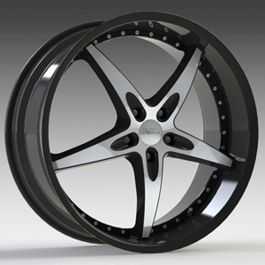 Milanni ZS 1 Type 453 Gloss Black with Mirror Machined Face 22 X 9.5 Inch Wheels