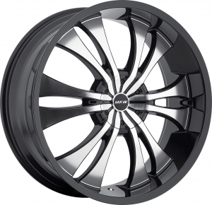 MKW M114 18X7.5 Black Machined