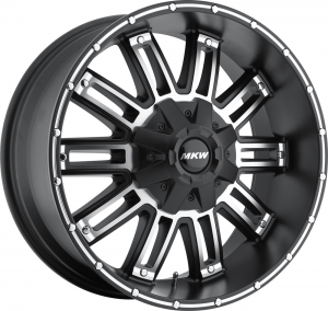 MKW M80 20X9 Satin Black Machined Face Black Lip Machined Groove on Flange