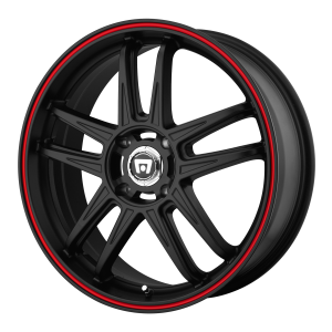 Motegi MR117 17X7 Matte Black With Red Racing Stripe