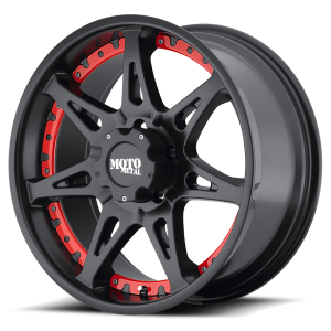 Moto Metal MO961 18X10 Satin Black with Red Inserts