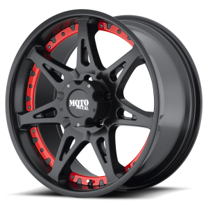 Moto Metal MO961 20X9 Satin Black with Red Inserts
