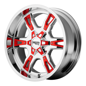 Moto Metal MO969 18X10 Chrome With Red And Black Accents