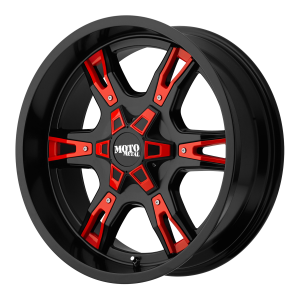 Moto Metal MO969 20X12 Satin Black With Red and Chrome Accents