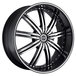 Strada Nove Black with Machined Face 22 X 9 Inch Wheels