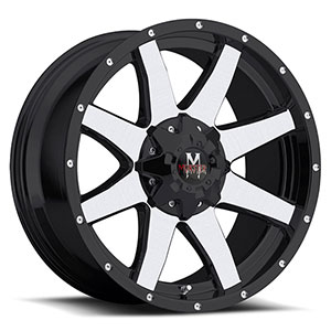 Off Road Monster M08 Black with Machined Face 20 X 9 Inch Wheel