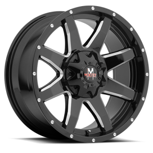 Off-Road Monster M08 20X10 Gloss Black Milled Edges