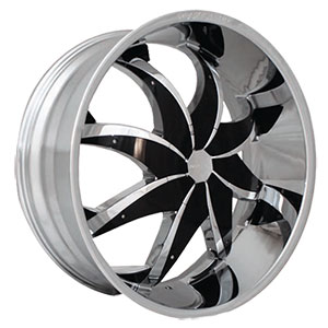 Rockstarr Wheels 608 Firehouse Chrome with Black Inserts 26 X 9.5 Inch Wheels
