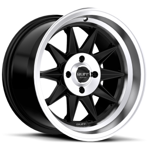 Ruff Racing R395 17X7.5 Gloss Black with Machined Face & Lip