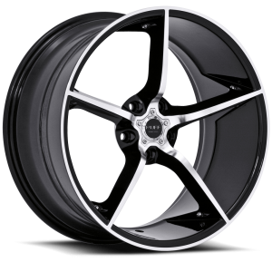 Ruff Racing R944 Corvette 20X8.5 Gloss Black with Machined Face and Pin Stripe