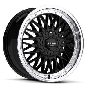 Ruff Racing R957 20X8 Gloss Black with Machined Lip