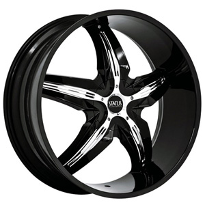 Status Dystany 822 Black with Chrome Inserts 24 X 9.5 Inch Wheel