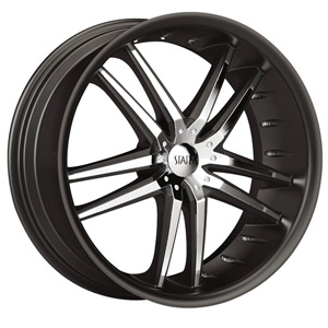 Status Fang 820 Black with Chrome Inserts 22 X 9 Inch Wheel