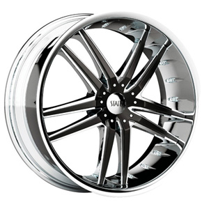 Status Fang 820 Chrome with Black Inserts 22 X 7.5 Inch Wheel