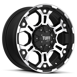 Tuff T-03 15X8 Flat Black with Machined Face & Flange