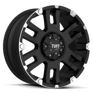 Tuff T-04 15X8 Flat Black with Machined Flange