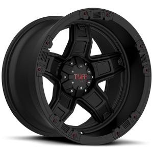 Tuff T-10 12in 20X12 Flat Black with Red Accents