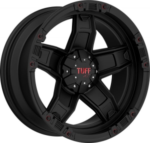 Tuff T-10 20X10 Flat Black with Red Accents