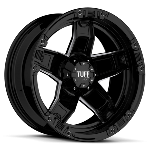 Tuff T-10 20X9 Gloss Black with Milling