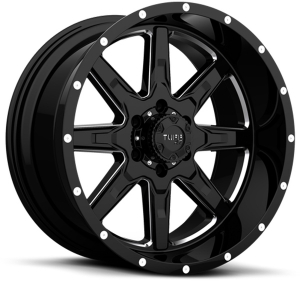 Tuff T-15 18X10 Gloss Black with Milling