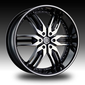 Velocity vw125B Black with Chrome Face 24 X 9.5 Inch Wheel