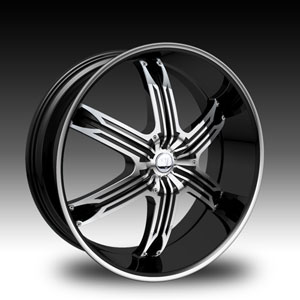 Velocity vw935B Black with Machined Face 26 X 9.5 Inch Wheel