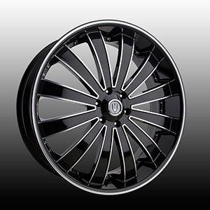 Versante 225 Black with Machined Stripe 22 X 9.5 Inch Wheel
