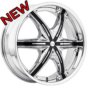 Viscera 841 Chrome with Black Inserts 20 X 8.5 Inch Wheels