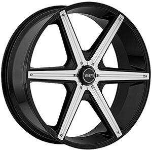 Viscera 842 Black with Chrome Inserts 22 X 9.5 Inch Wheel