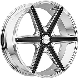 Viscera 842 Chrome with Black Inserts 24 X 9.5 Inch Wheel