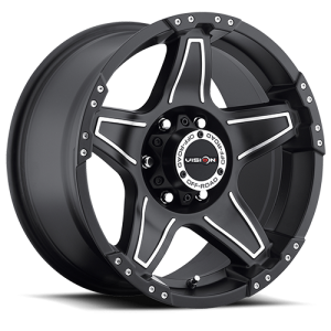 Vision 395 Wizard 17X8.50 Matte Black with Machine Face