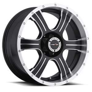 Vision 396 Assassin 17X8.50 Matte Black with Machine Face and Lip