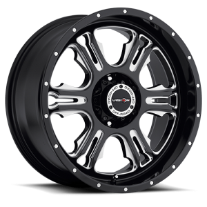 Vision 397 Rage 17X9 Gloss Black with Milled Spoke