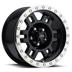 Vision 398 Manx 16X7 Gloss Black with Machine Lip and Zinc Bolts