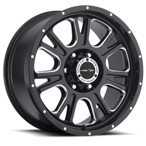 Vision 399 Fury 17X8.50 Gloss Black with Milled Spoke