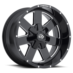 Vision 411 Arc 18X9 Gloss Black Milled Spokes