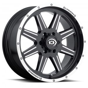 Vision 421 Cannibal 20X12 Gloss Black with Machined Face and Milled Lip V2