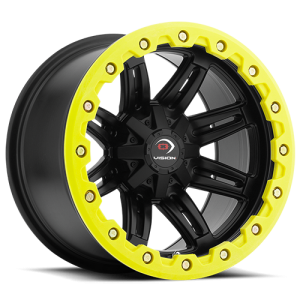 Vision 551 Five Five One 14X8 Matte Black w/ Yellow Lip Armor