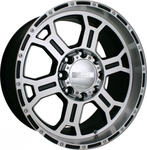 V-Tec 372 RAPTOR 17X8 gloss black machined face & lip