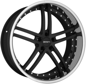 Zenetti Bellagio 22X10.5 Flat Black Chrome Lip