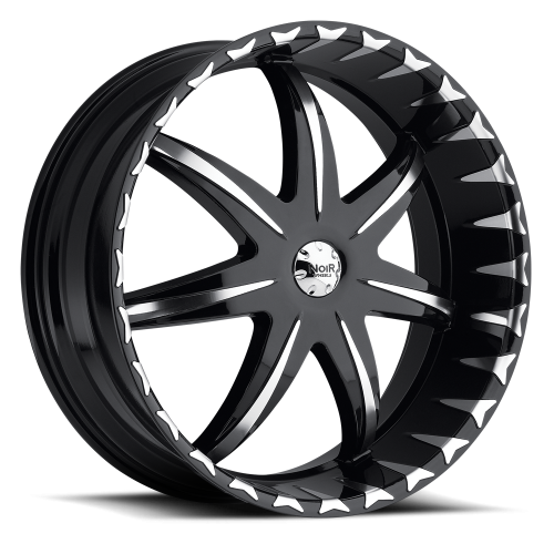 NOIR Black Star 20 X 8.5 Inch Rims (Black Machined) | NOIR Black