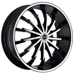 Strada Stiletto Black with Machined Face Center Cap